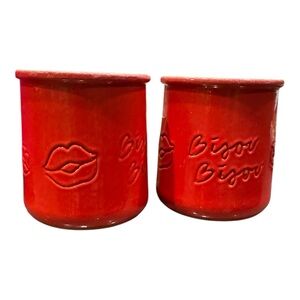 La Fermiere Red Valentines limited edition “Bisou Bisou” yogurt jars set of 2